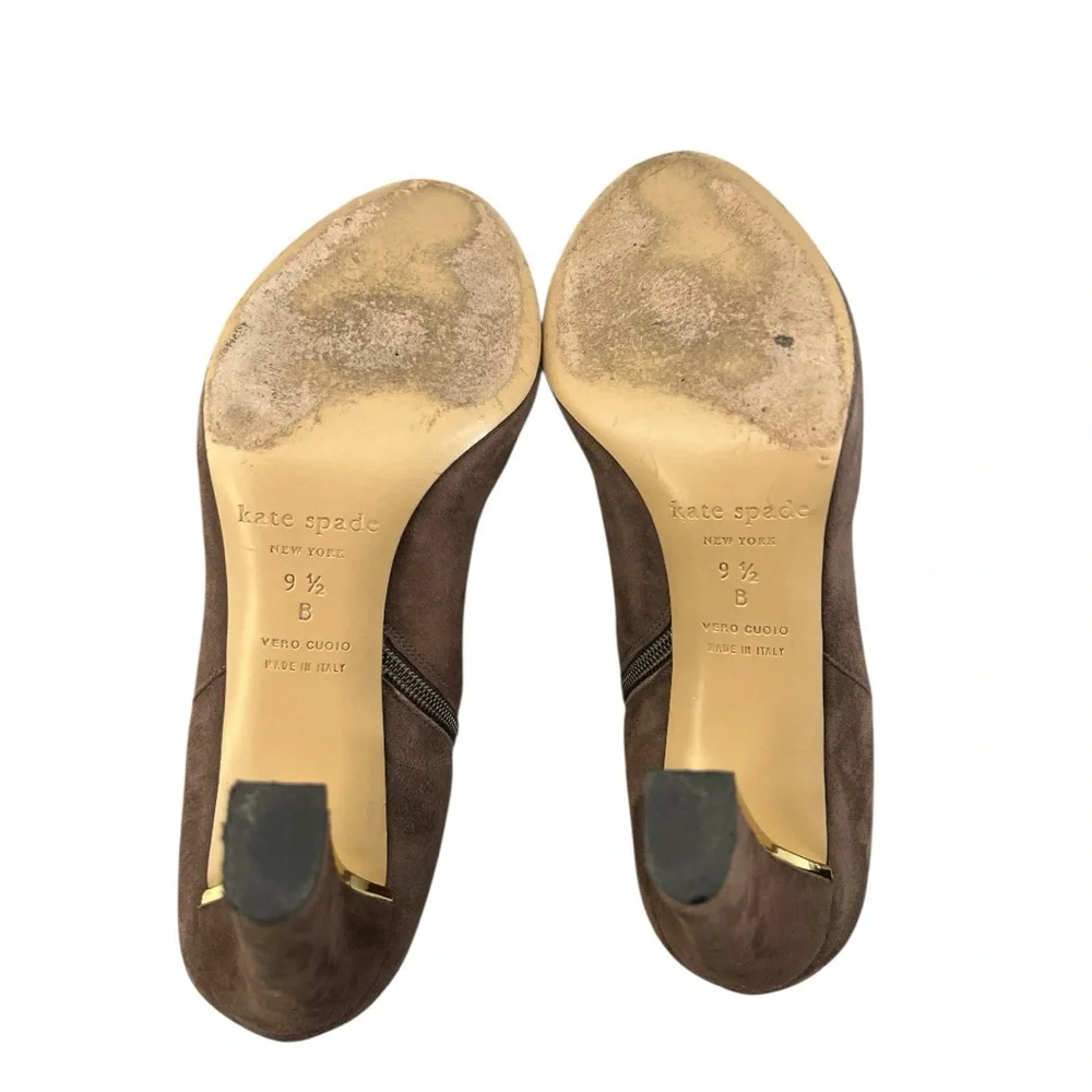 Kate Spade New York Nedda Brown Suede Round Toe Ankle Boots Women’s Size 9.5